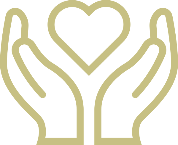 Icon of hands holding up a heart symbol.