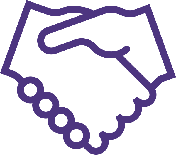 Icon of two people shaking hands.